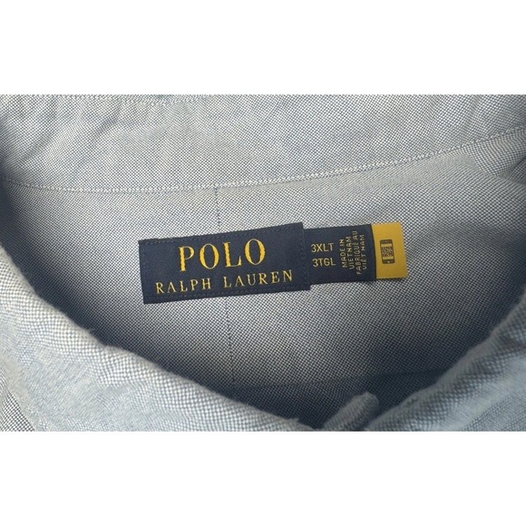 Polo Ralph Lauren 3XLT Button Down Shirt Blue Oxford Big Tall Pony Logo Mens - Picture 3 of 6